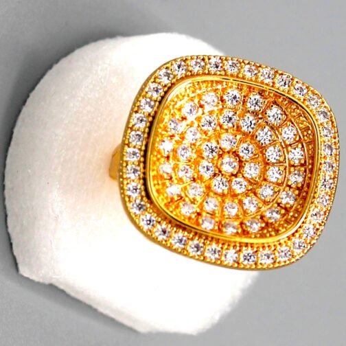 Golden ring with stone for women's - Image 2