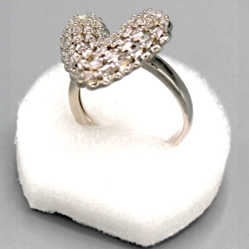 Heart shape silver ring for women's - Image 2