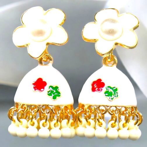 Multi color meenakari Juhmka - Image 3