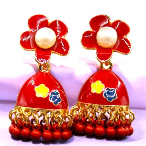 Multi color meenakari Juhmka - Image 4
