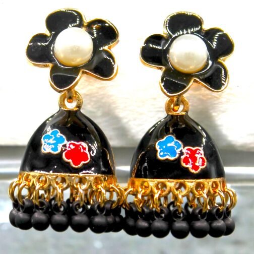 Multi color meenakari Juhmka - Image 6