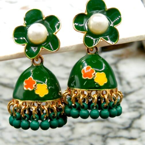 Multi color meenakari Juhmka - Image 11