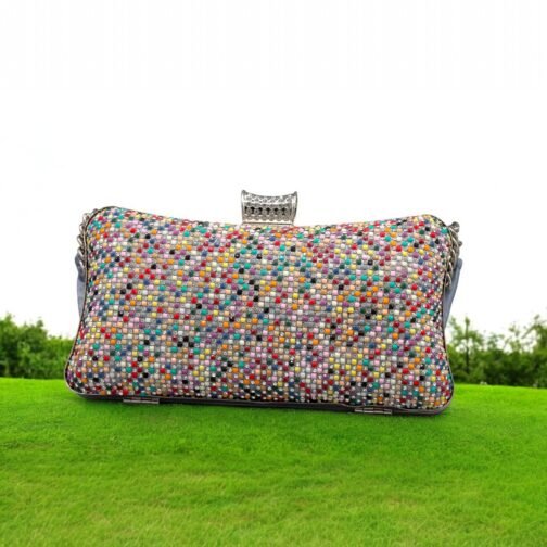 Crystal shine acrylic beaded clutch - Image 4