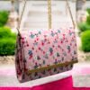 Fold over clutch floral printed