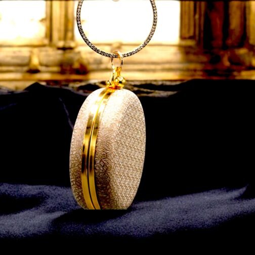 Round Clutch with glitter  Rhinestone - Image 3