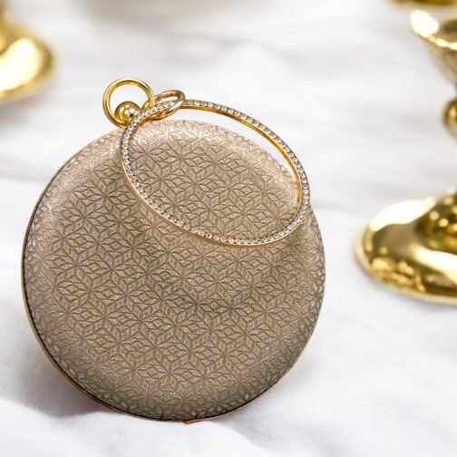 Round Clutch with glitter  Rhinestone