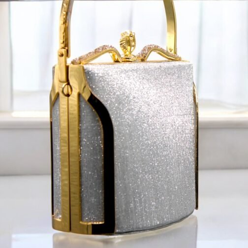 Golden sand glitter fancy Clutch - Image 2