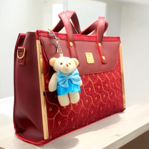Velvet Tote Bags with front embroidery - Image 6