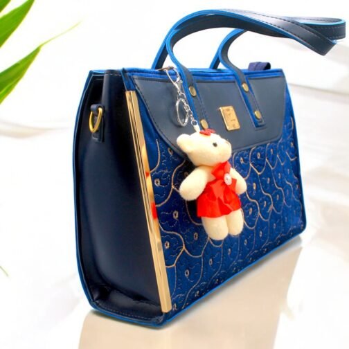 Velvet Tote Bags with front embroidery - Image 2