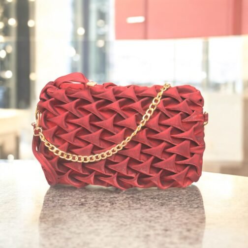 Small silky bubble bag with gold chain - Image 3