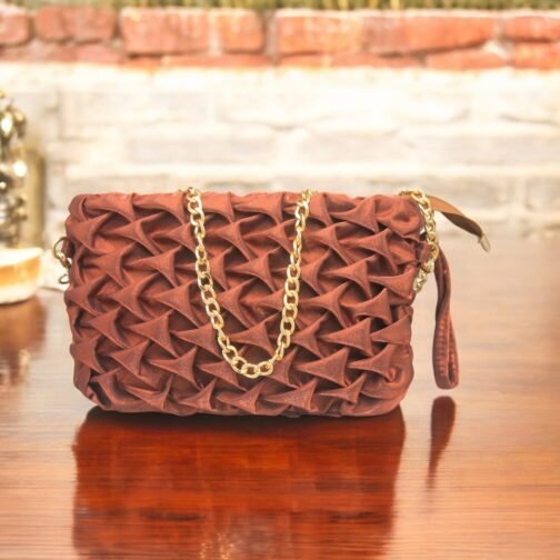 Small silky bubble bag with gold chain - Image 2