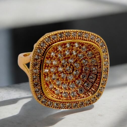 Golden ring with stone for women's