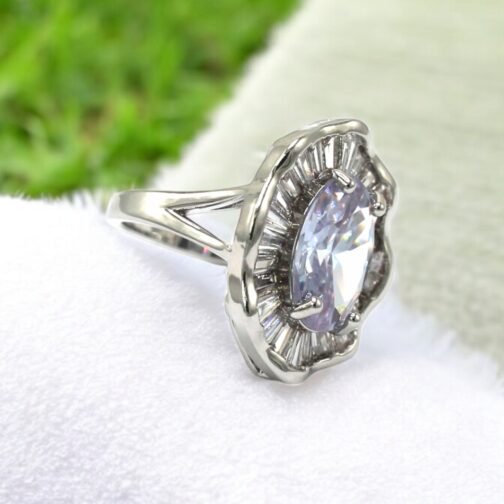 Large Blue Cocktail ring for women's - Image 3