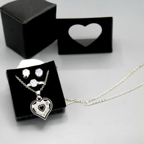 New Fashion Jewelry Silver Heart Locket Set