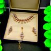 Diamond look newest crystal And Pearl Choker Set - Image 6