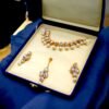 Diamond look newest crystal And Pearl Choker Set - Image 5