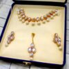 Diamond look newest crystal And Pearl Choker Set