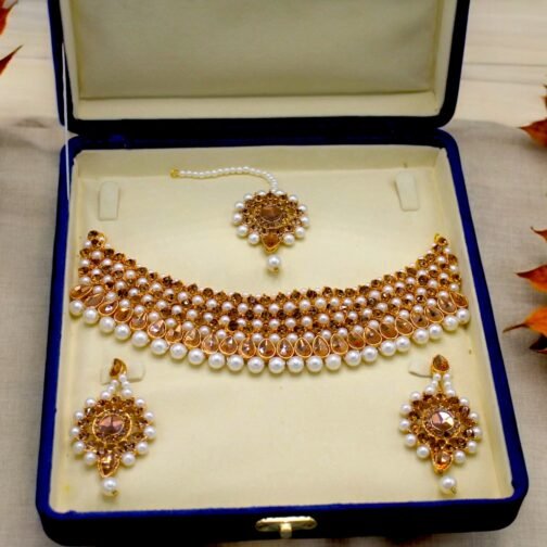 Delicate And Sober Set with Diamond Stones And Pearl - Image 6