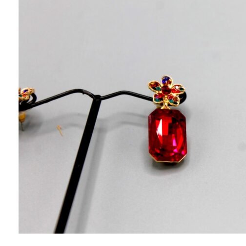 Chic Rectangle Glass Stone Earrings - Image 4