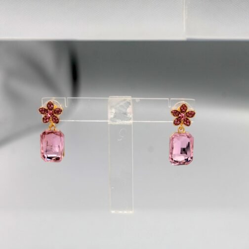 Chic Rectangle Glass Stone Earrings - Image 3
