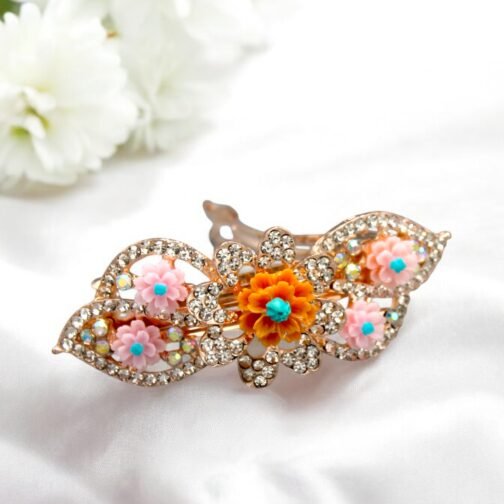 Colorful Flower shape Metal Hair Clip - Image 4