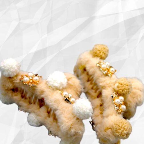Fluffy Crystal And Pearls Hair Catcher - Image 6