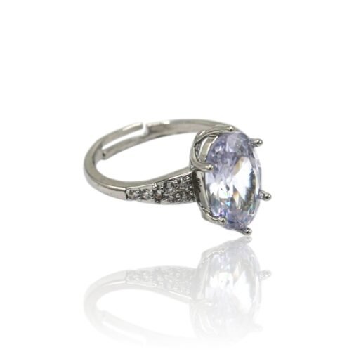 Silver rings with diamond cut stone - Image 3