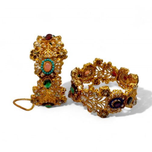 Elegant Stones And Zircon Antique Kangan - Image 6