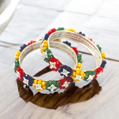 Round Party Charm Multi Flowers Bangles