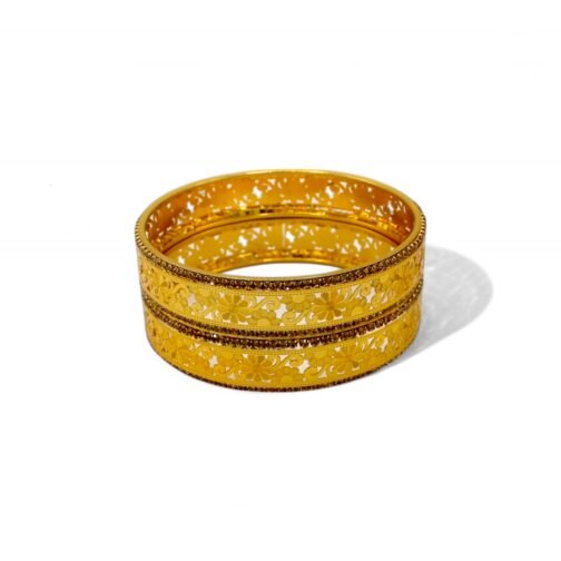 Women's Matte Glossy Gold Plated Bangle - Image 3