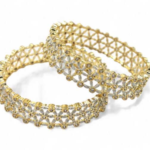 Real Rose Gold Plated American Diamond Cut Bangle