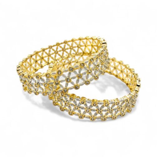 Real Rose Gold Plated American Diamond Cut Bangle - Image 3