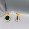 Round Malachite Design Earrings