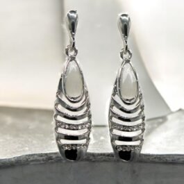 Austrian Stone Silver Plated Dangler Earrings