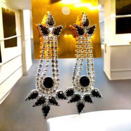 Black drooping Traditional Earrings