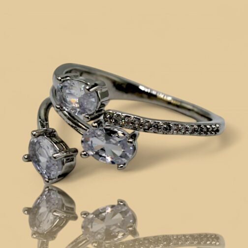 Crystal Stylish Silver Ring - Image 2