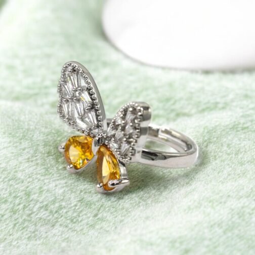 Silver Butterfly rings for women's - Image 3
