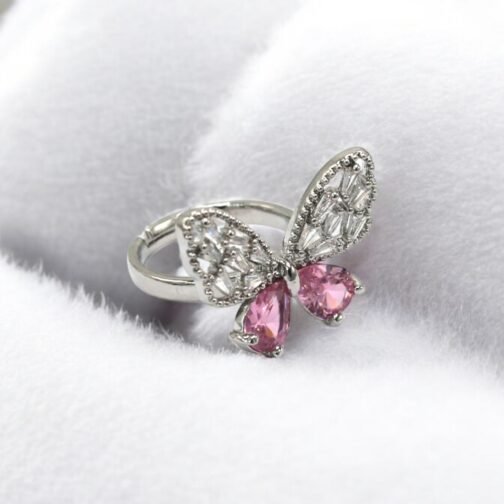 Silver Butterfly rings for women's - Image 2