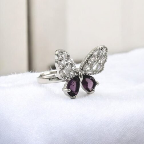 Silver Butterfly rings for women's - Image 9