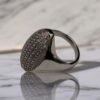 Antique sliver ring with faceted stone