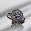 Silver ring with zircon stone