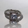 White zircon crystal ring