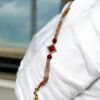 Premium quality golden bracelet with maroon stone