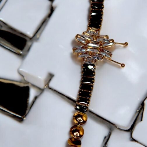 Butterfly vintage rhinestone bracelet - Image 2