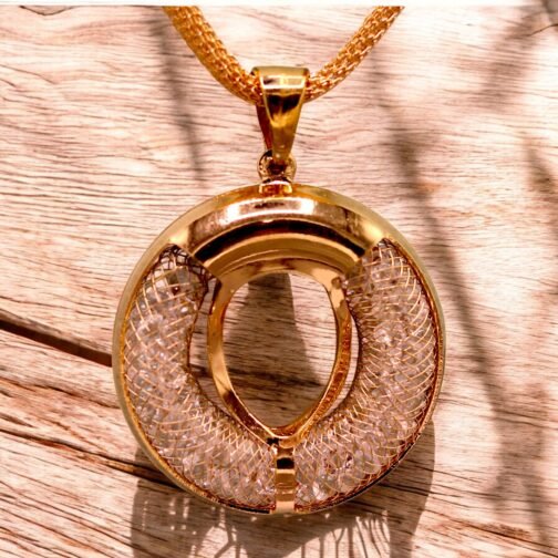 Rounded shape mesh style necklace set - Image 4