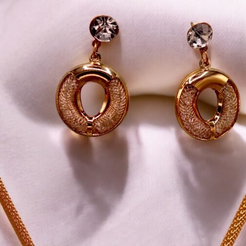 Rounded shape mesh style necklace set - Image 5