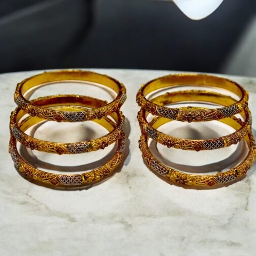 6 Gold plated bangles vintage style - Image 3