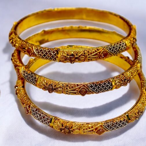 6 Gold plated bangles vintage style